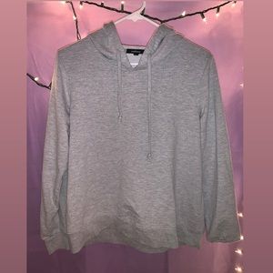 Gray draw string pullover hoodie